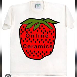 Online Ceramics White Strawberry T-Shirt- XL